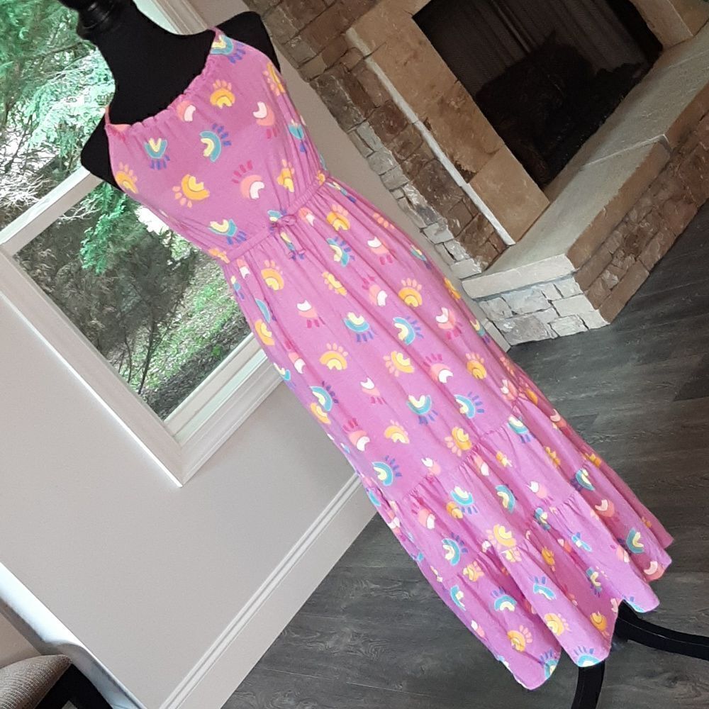 Cute Pink Maxi Dress with Whimsical Design